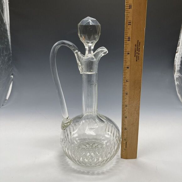 Vintage Glass Decanter‎ w/ Stopper Clear Diamond - Picture 16 of 16